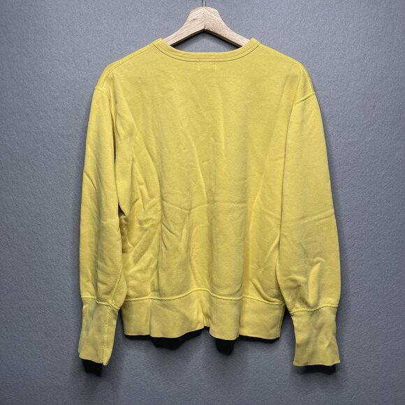 Vintage Calvin Klein Jeans Embroidered Spellout Yellow Crewneck Sweatshirt S USA - Picture 5 of 6